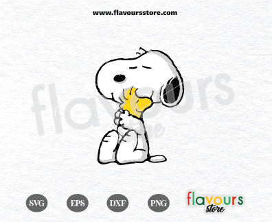 Snoopy Hugging Woodstock, Peanuts SVG Cut File Cricut