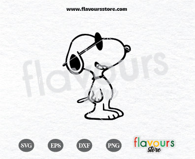 Cool Snoopy, Snoopy wearing Sunglasses SVG Cut File Cricut 