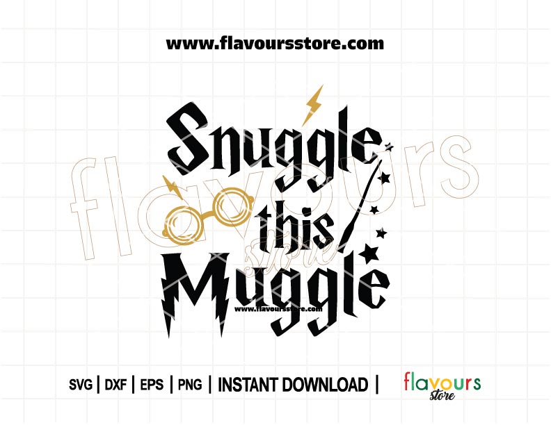 Snuggle This Muggle SVG quote – wizard-themed baby design for Cricut, onesies, nursery art, and gifts