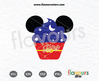 Sorcerer Mickey Cupcake, Disney Cupcake, SVG Cut File Cricut