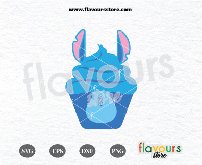 Stitch Cupcake, Lilo and Stitch Inspired, Disney Cupcake, SVG Cut File Cricut