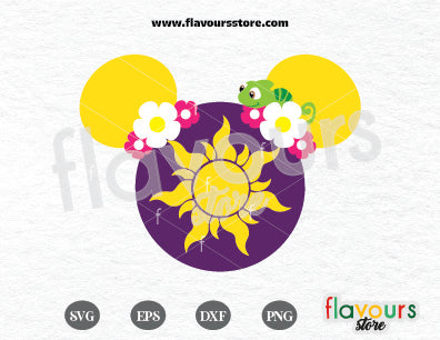 Tangled Mickey Ears SVG File, Tangled Sun