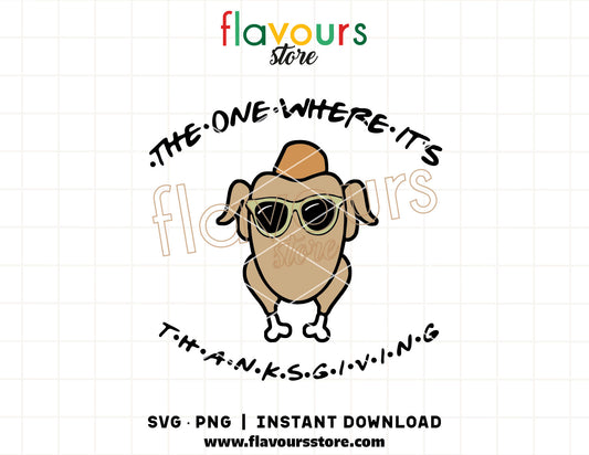 The One Where It’s Thanksgiving SVG and PNG Friends-inspired turkey cut files for Cricut and Silhouette