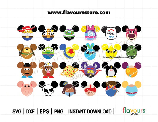 Toy Story Bundle Ears Svg, Woody, Alien and Slinky Dog Designs, Ideal for Crafts & Gifts for Toy Story Fans, Instant Download