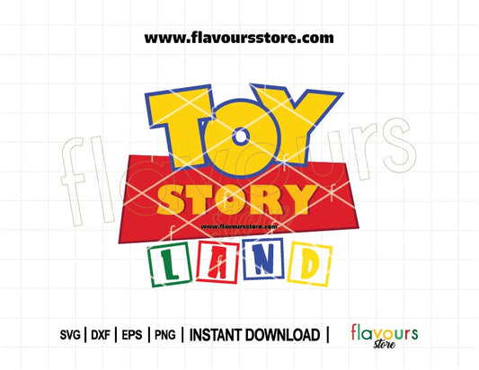 Toy Story Land SVG cut file for Cricut and Silhouette. Theme park-inspired design for DIY shirts, birthday party decorations, and personalized gifts for Toy Story fans.