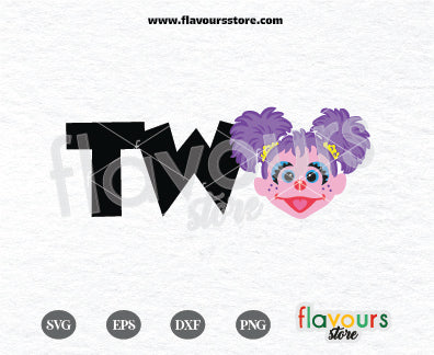 Two, Abby, Sesame Street Birthday SVG Cut file