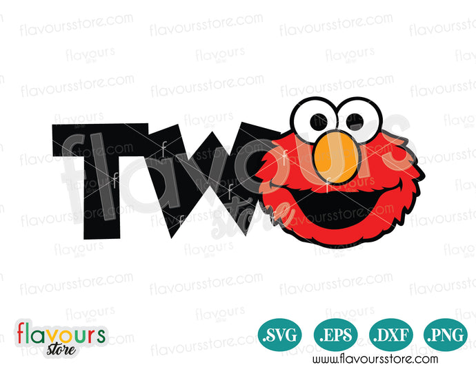 Two, Elmo, Sesame Street Birthday SVG Cut File