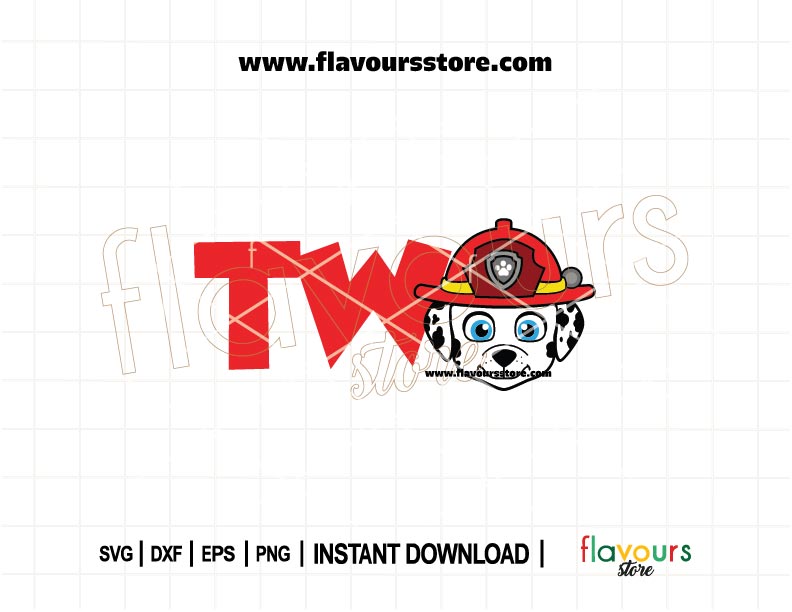 2nd birthday Marshall Paw Patrol SVG cut file for Cricut, perfect for custom birthday shirts, party decorations, and DIY gifts.