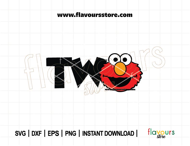 Colorful Elmo 2nd Birthday SVG Bundle for Cricut and Silhouette, ideal for Sesame Street-themed second birthday shirts and party decorations