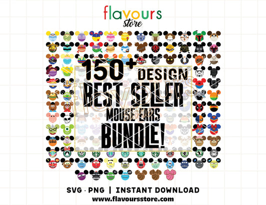 Ultimate Mouse Ears SVG bundle featuring Star Wars, Princesses, Superheroes, Toy Story, Moana and Monster Inc designs