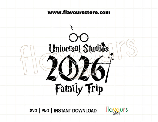 Universal Studios 2026 Family Trip SVG, Harry Potter Fan Cricut Cut File Cricut Silhouette