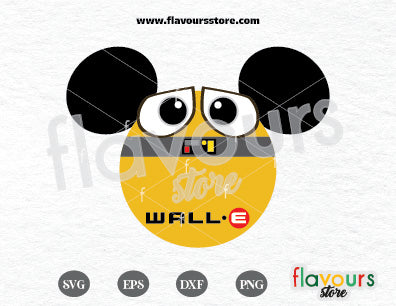 Wall E Mickey Ears SVG
