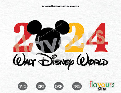 2024 Walt Disney World, Mickey Head SVG Cut File