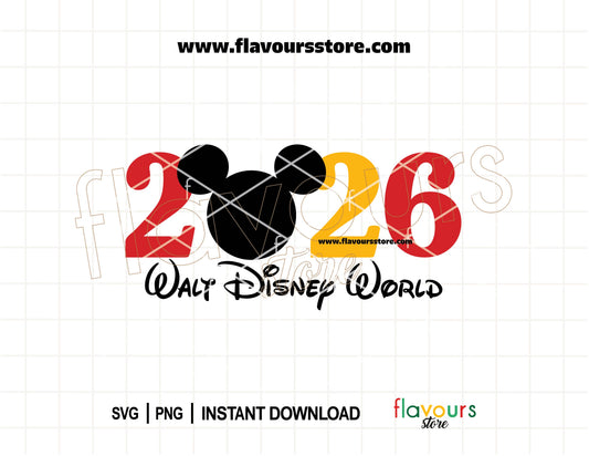 2026 Disney World Trip Mickey Head SVG for matching family vacation shirts Disney inspired Cricut and Silhouette cut file