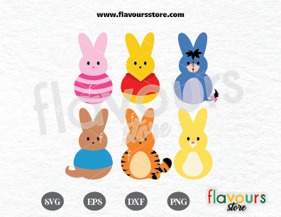 Winnie Pooh Peeps, Easter Peeps Bundle SVG Cut Files