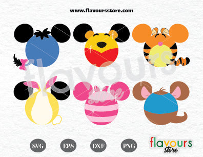 Winnie The Pooh Ears Bundle, SVG Cut File