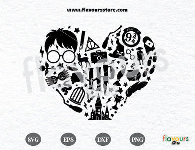 Wizard Heart SVG, Magical Wizardry Svg, Magical Elements Svg, Wizardry Svg, Wizard Movie Svg, Svg Cut File Cricut, Instant Download