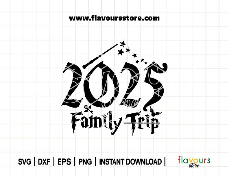 Wizard Wand 2025 Family Trip, SVG Cut File