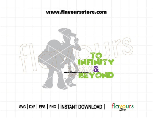 Woody and Buzz Lightyear 'To Infinity and Beyond' Toy Story SVG cut file for Cricut and Silhouette – Disney-themed digital download.