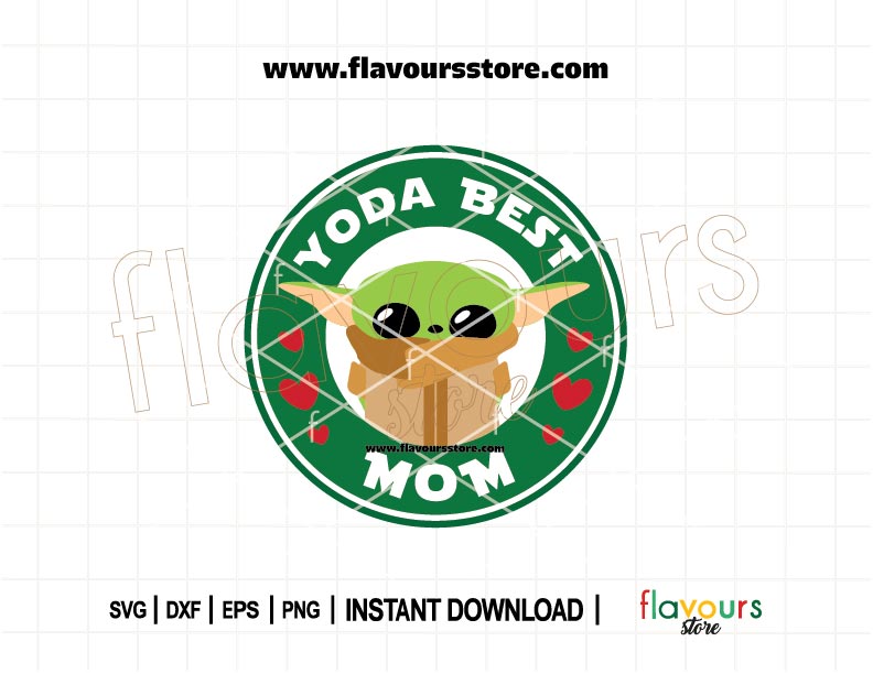 Yoda Best Mom SVG with Starbucks ring design. Ideal for creating Star Wars-inspired Mother’s Day gifts, coffee mugs, and t-shirts. Compatible with Cricut and Silhouette.