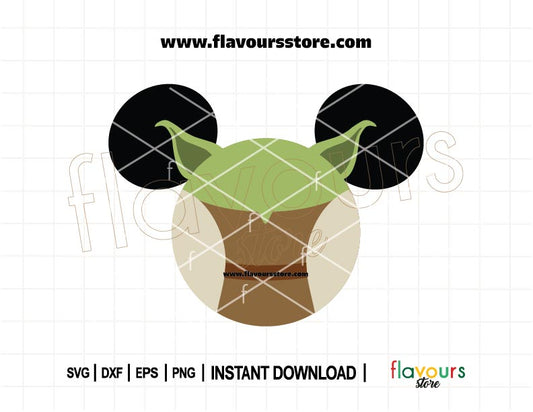 Yoda Ears SVG design for Star Wars themed crafts. Perfect for creating Star Wars shirts, mugs, and decor using Cricut or Silhouette cutting machines.