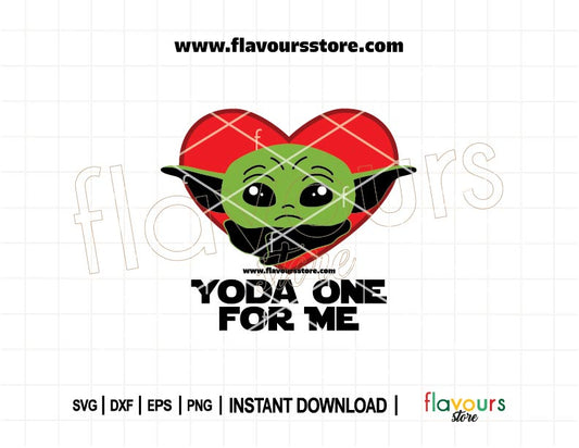 Yoda One for Me SVG cut file for Cricut and Silhouette – Star Wars Valentine design perfect for DIY crafts.