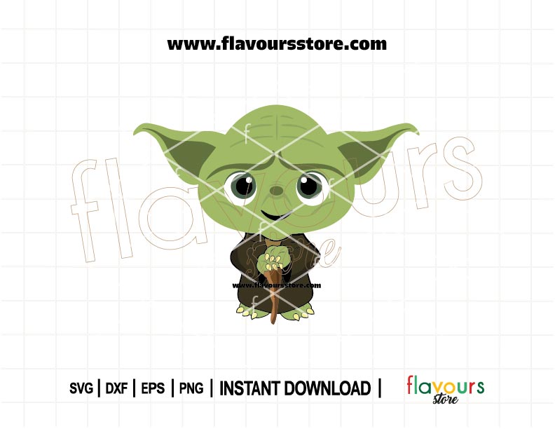 Yoda SVG design for Cricut and Silhouette. Perfect for Star Wars crafts, Yoda party décor, t-shirt designs, and custom gifts.