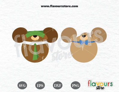 Yogi and Boo Boo Bear Ears, Instant Download, SVG Cut File