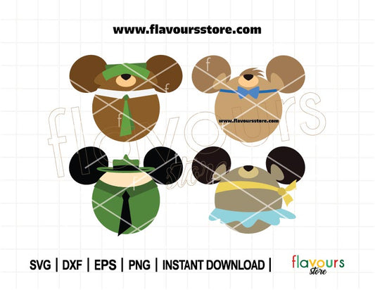 Yogi Ears Bundle, Mickey Head, SVG Cut File Cricut