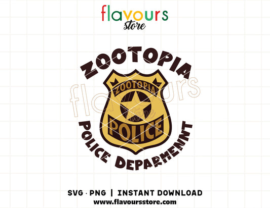 zootopia police badge svg cartoon police logo cricut cut file kids shirt design