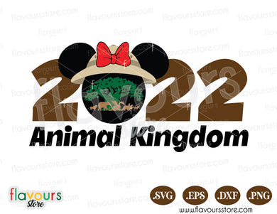 2022 Animal Kingdom SVG, Minnie Safari Hat SVG