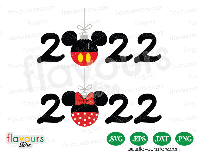 Minnie Mickey Christmas Ornament SVG Vector