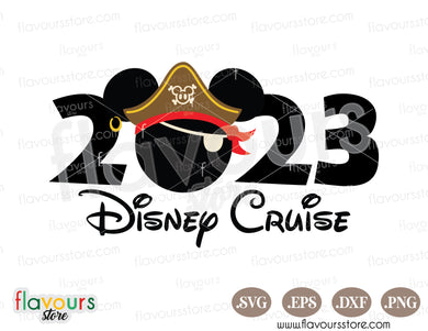 2023 Family Cruise, Mickey Pirate Ears SVG Cut Files