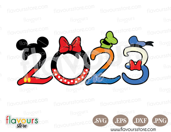 2023 Disney Inspired, Mickey Minnie Goffy Donald, Disney Trip SVG Cut File