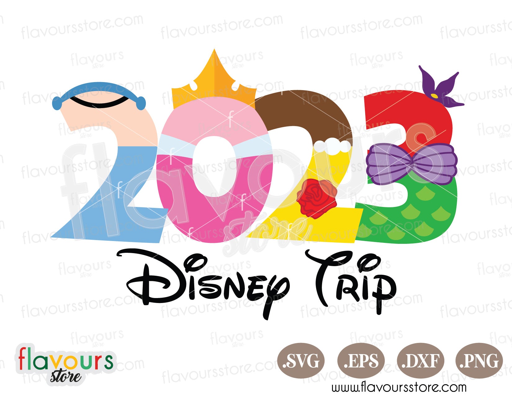 2023 Disney Princess, Disney Trip SVG Cut File