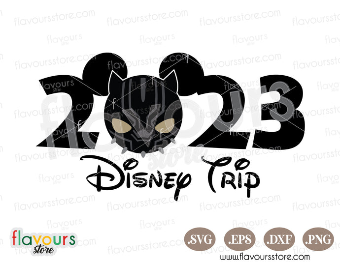 2023 Disney Trip SVG, Black Panther Mickey Ears SVG Cut File