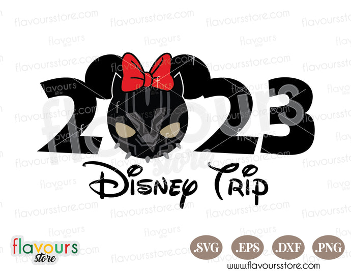2023 Disney Trip SVG, Black Panther Minnie Ears SVG Cut File