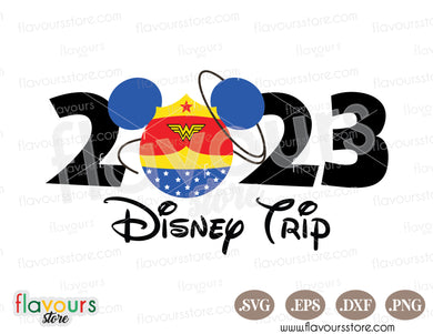 2023 Disney Trip, Wonder Woman Ears SVG Cut File