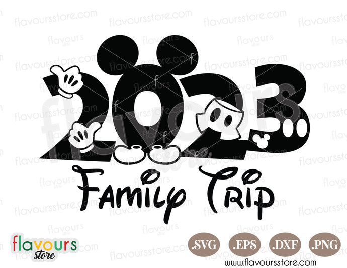 2023 Family Trip, Mickey Pants, Gloves and Shoes SVG Cut File
