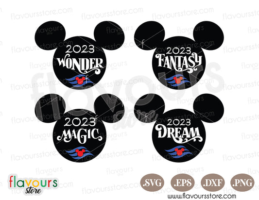 2023 Mickey Ears Magic Dream Fantasy Wonder SVG Cut Files