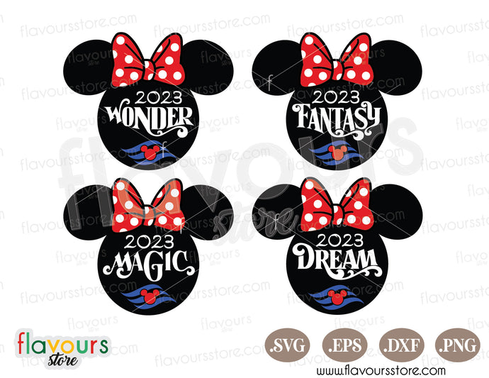2023 Minnie Ears Magic Dream Fantasy Wonder Cruise SVG Cut Files