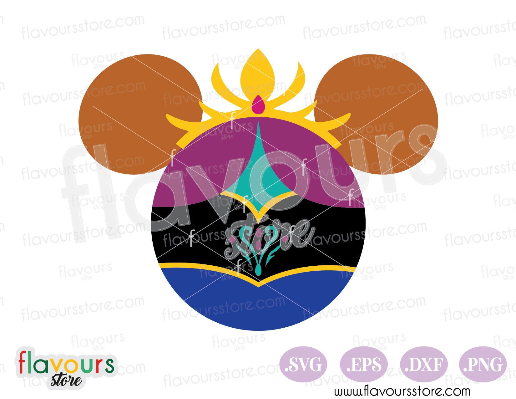 Anna Frozen Mickey Head Ears SVG