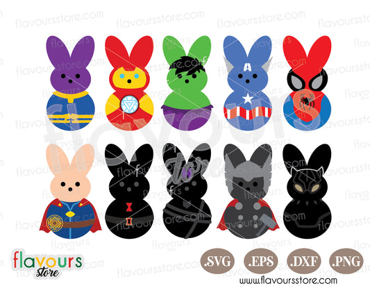 Avengers Peeps Bundle, Easter Peeps SVG Cut Files