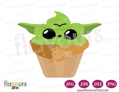 Baby Yoda Cupcake, Disney Cupcakes SVG Cut File
