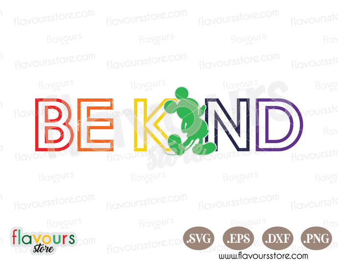 Be Kind Mickey Mouse Pride Month SVG Vector