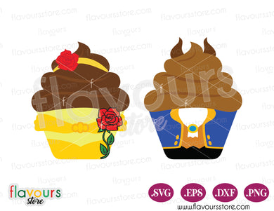 Beauty and the Beast Cupcakes, Disney Cupcakes SVG Cut Files