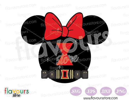 Black Widow Minnie Head Ears SVG