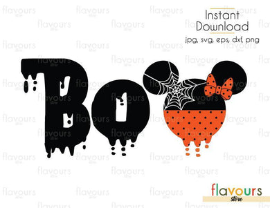 Minnie BOO Ears Halloween - Cuttable Design Files (Svg, Eps, Dxf, Png, Jpg) For Silhouette and Cricut - FlavoursStore