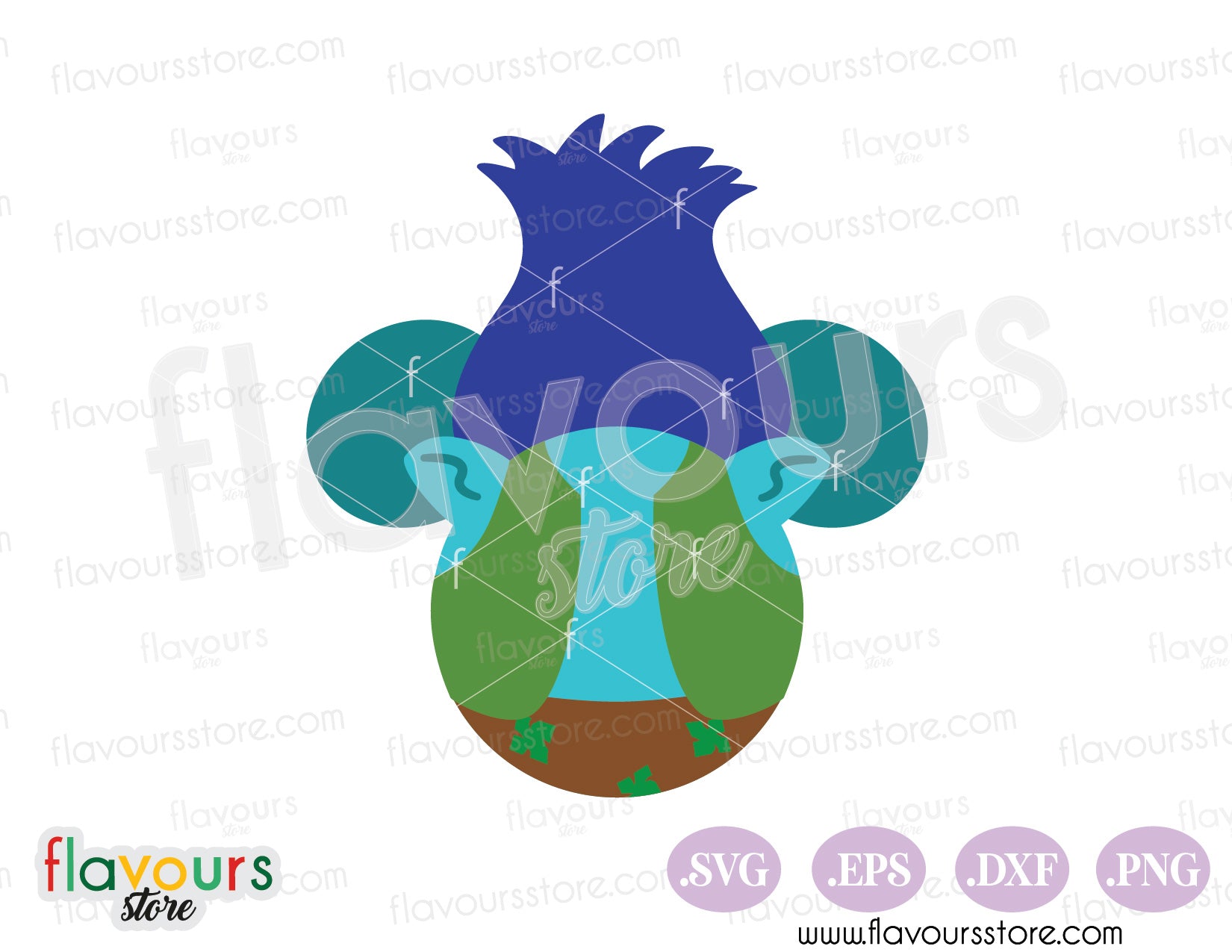 Branch Trolls Mickey Ears SVG