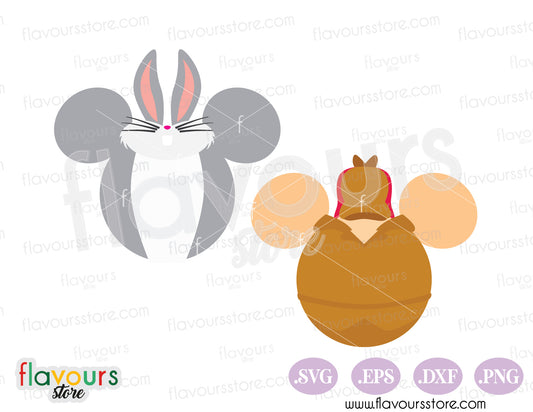 Bugs Bunny Elmer Fudd Mickey Ears SVG